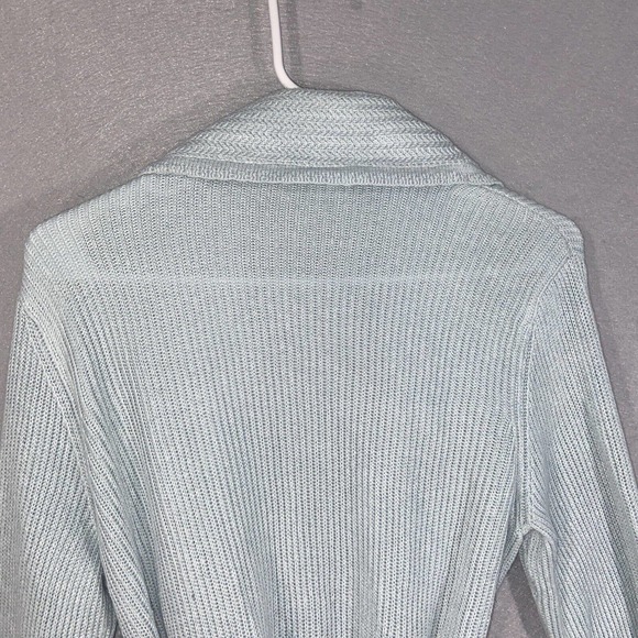 Lauren Ralph Lauren Cardigan Womens Large Blue Linen Blend Long Sleeve Collared - Picture 10 of 14